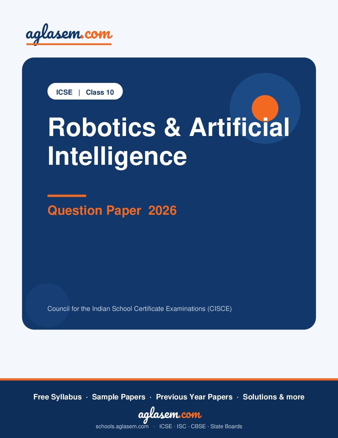 ICSE Class 10 Question Paper 2026 Robotics & Artificial Intelligence - Page 1 of 13