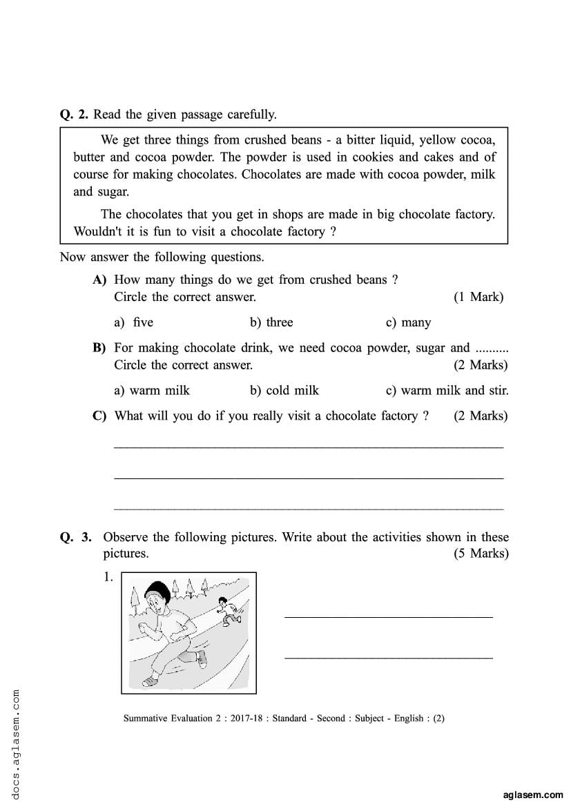 Class 2 English Sample Paper 2023 Maharashtra Board PDF Maha Std 