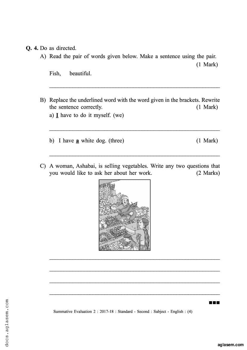 Class 2 English Sample Paper 2023 Maharashtra Board PDF Maha Std 