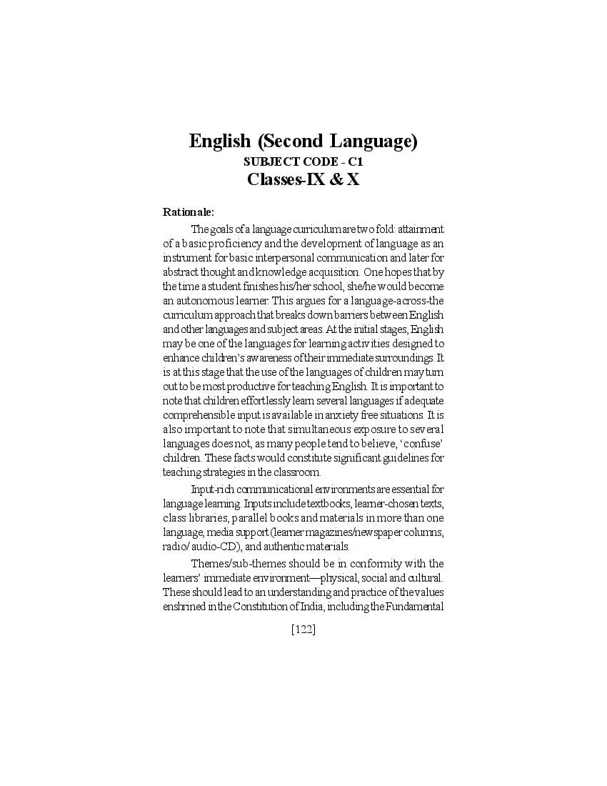 SEBA Class 9 Class 10 Syllabus 2025 English - Page 1