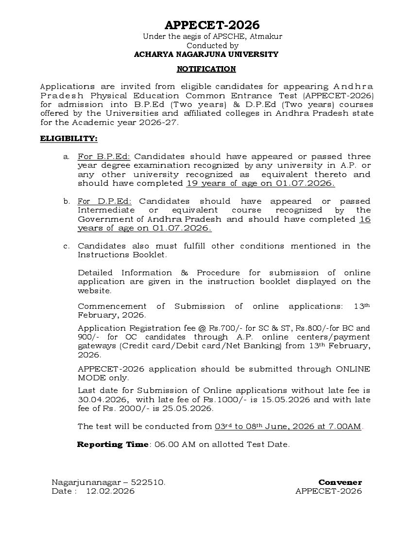 AP PECET 2026 Notification - Page 1