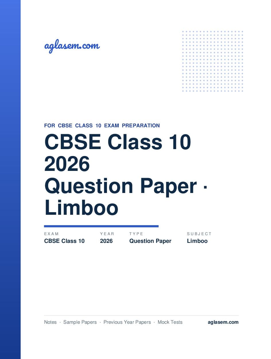 CBSE Class 10 Question Paper 2026 Limboo - Page 1 of 11