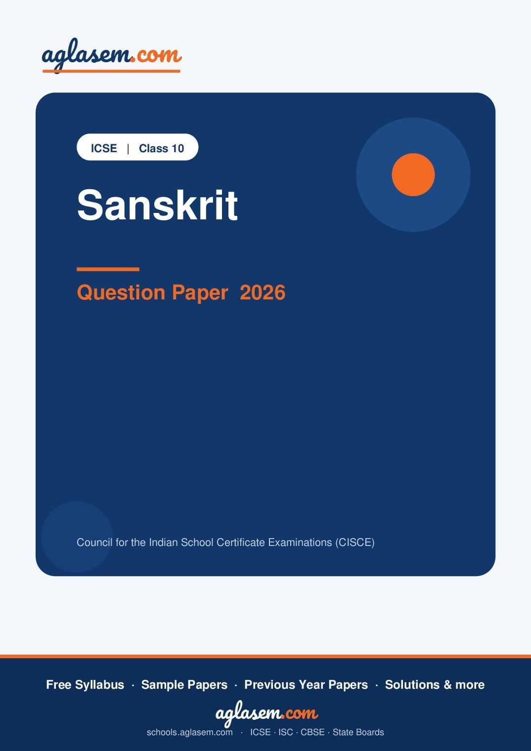 ICSE Class 10 Question Paper 2026 Sanskrit - Page 1 of 9