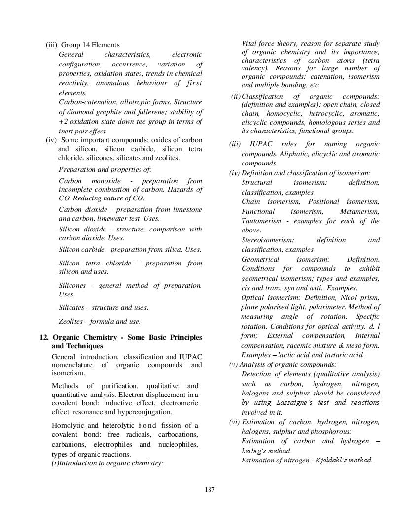 ISC Chemistry Syllabus 2022 for Class 11, Class 12 AglaSem Schools