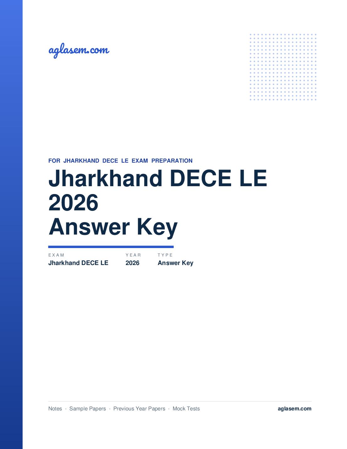 Jharkhand DECE LE 2026 Answer Key - Page 1 of 2