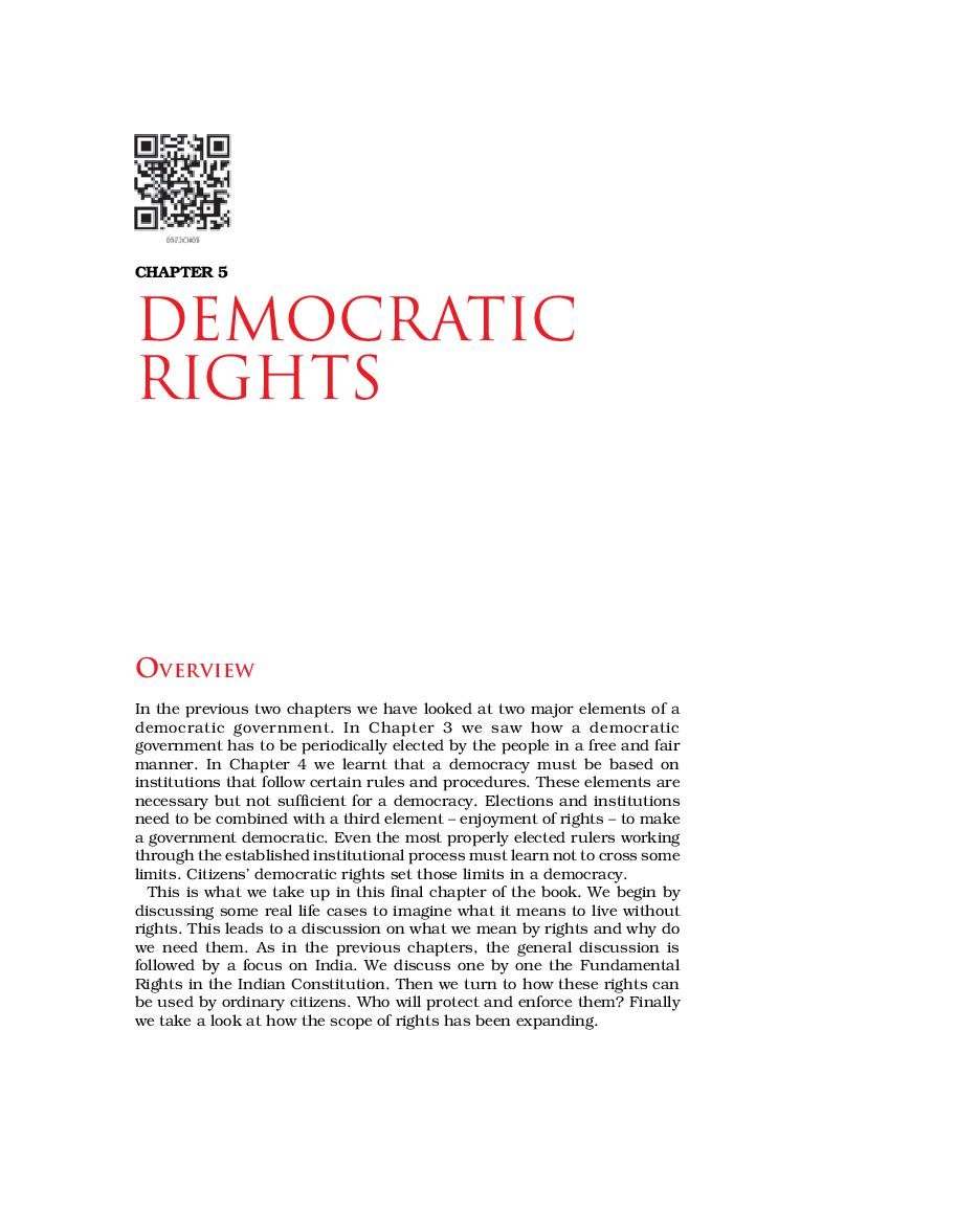 NCERT Book Class 9 Social Science (Civics)  Chapter 5 Democratic Rights - Page 1