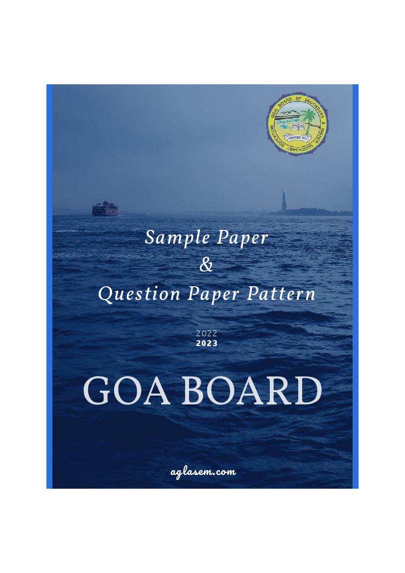 Goa Board Class 10 Sample Paper 2023 English TL - Page 1