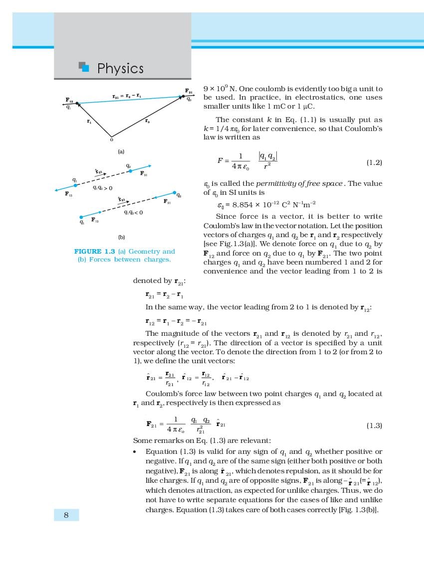 Ncert Book Class 12 Physics Chapter 1 Electric Charges And Fields