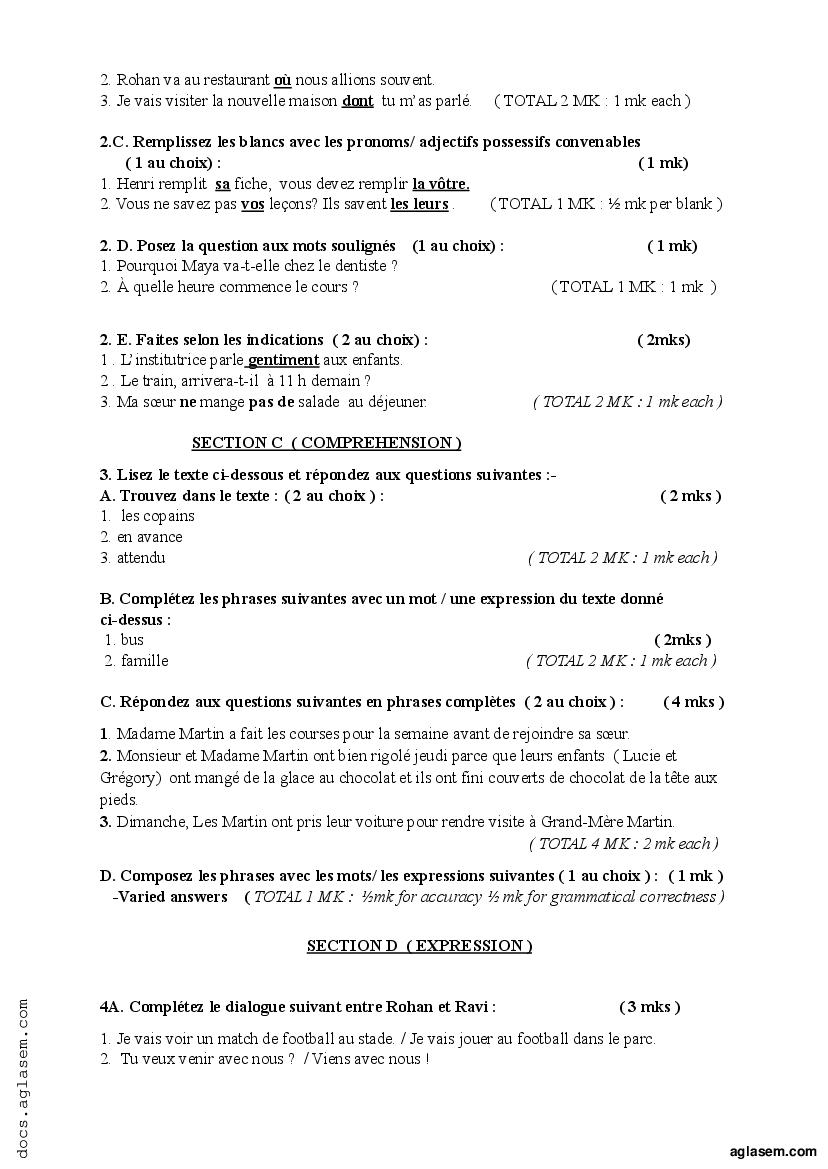 Goa Board SSC French Model Question Paper 2023 (PDF)