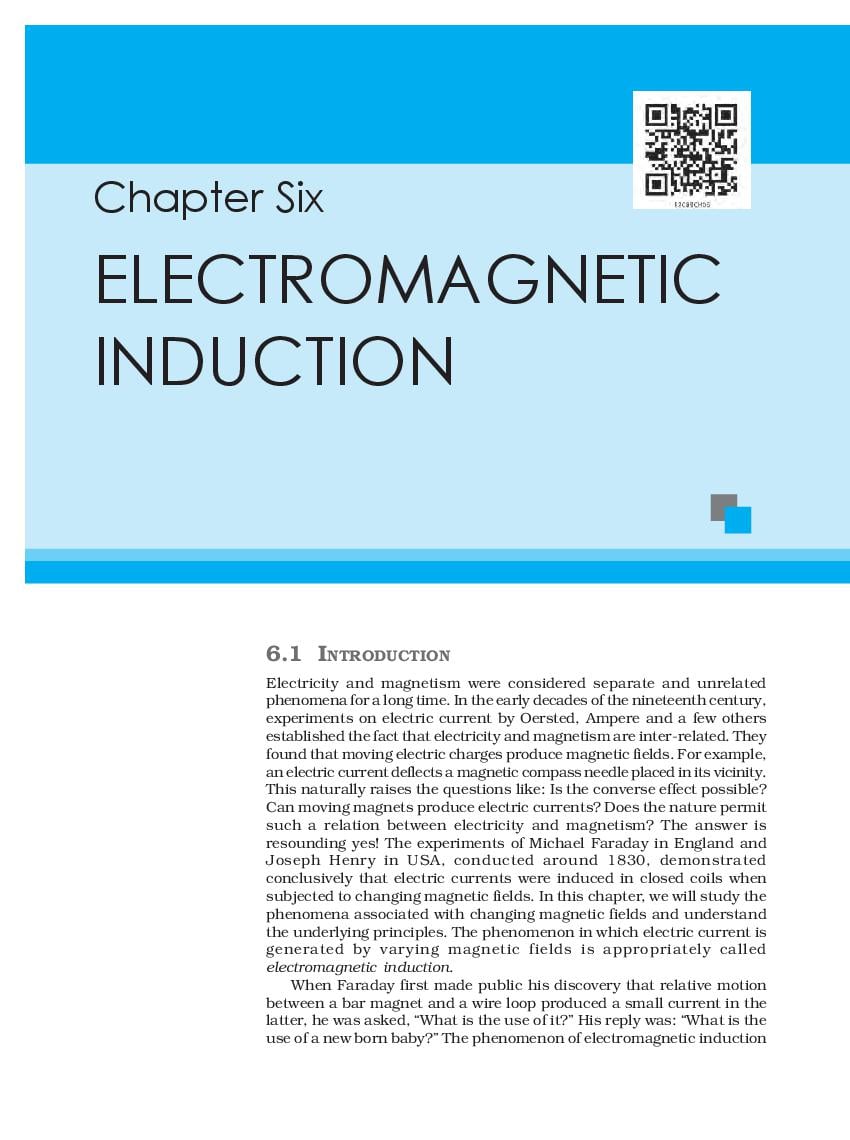 NCERT Book Class 12 Physics Chapter 6 Electromagnetic Induction - Page 1