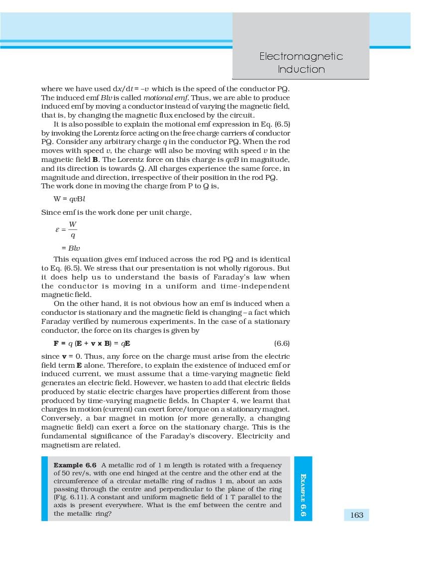 NCERT Book Class 12 Physics Chapter 6 Electromagnetic Induction