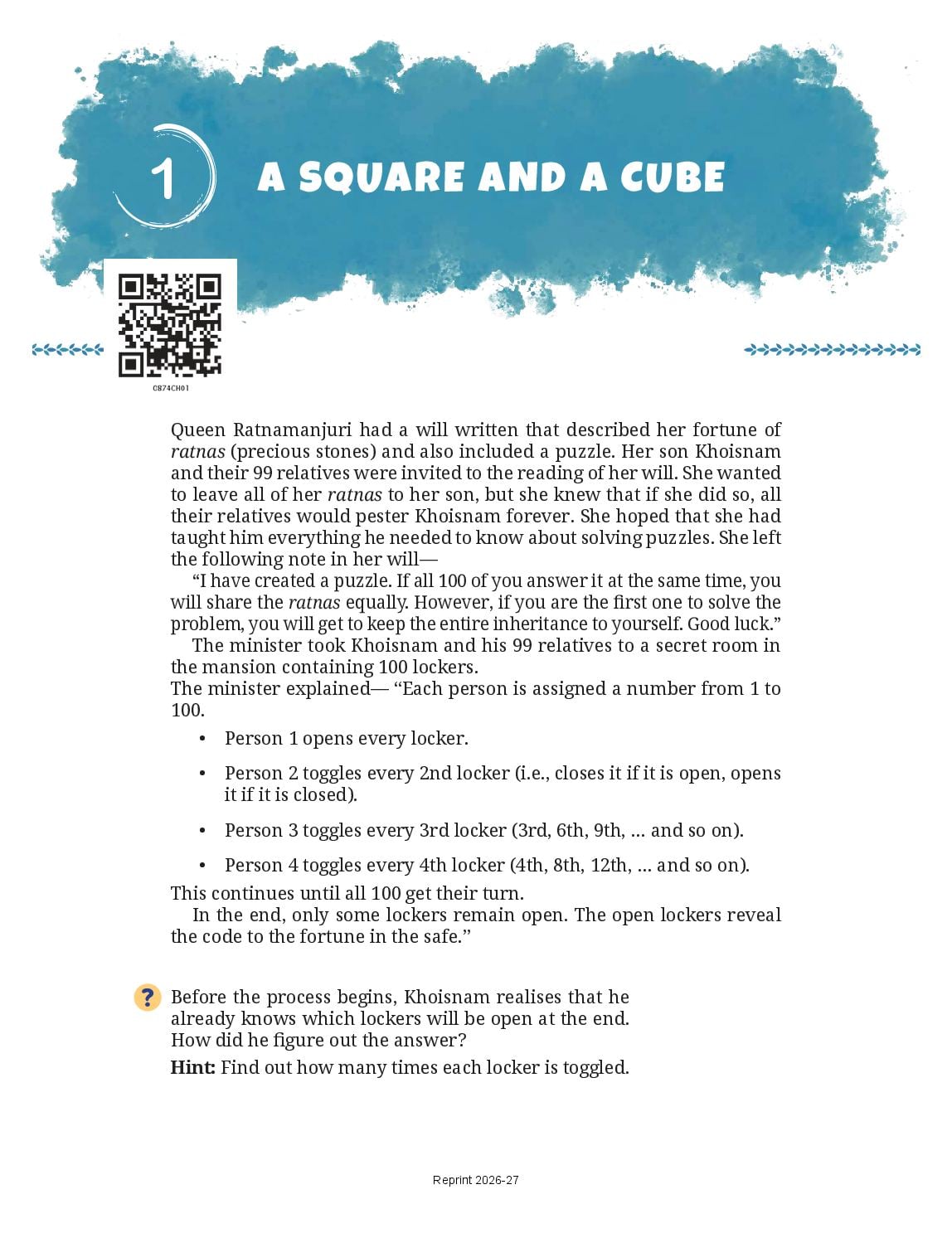 NCERT Book Class 8 Mathematics (Part I) Chapter 1 A Square and A Cube - Page 1 of 22