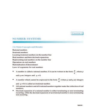 NCERT Exemplar Class 09 Maths Unit 1 Number Systems - Download PDF ...