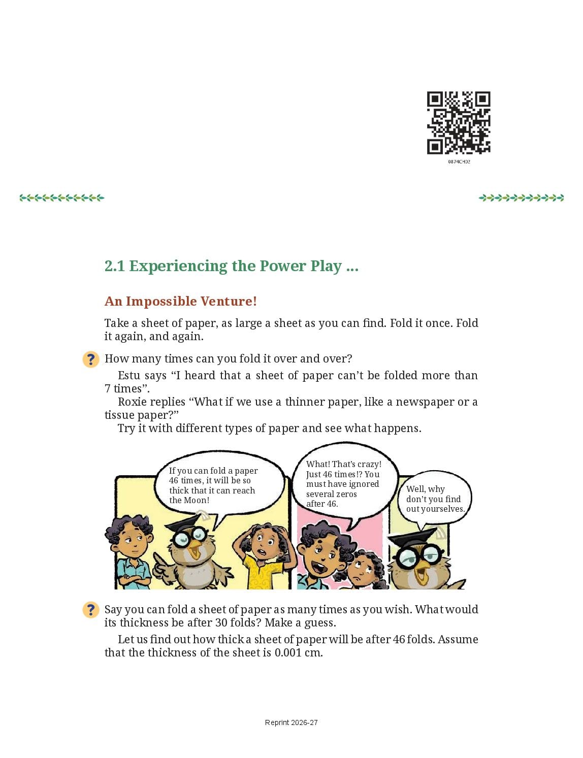 NCERT Book Class 8 Mathematics (Part I) Chapter 2 Power Play - Page 1 of 38