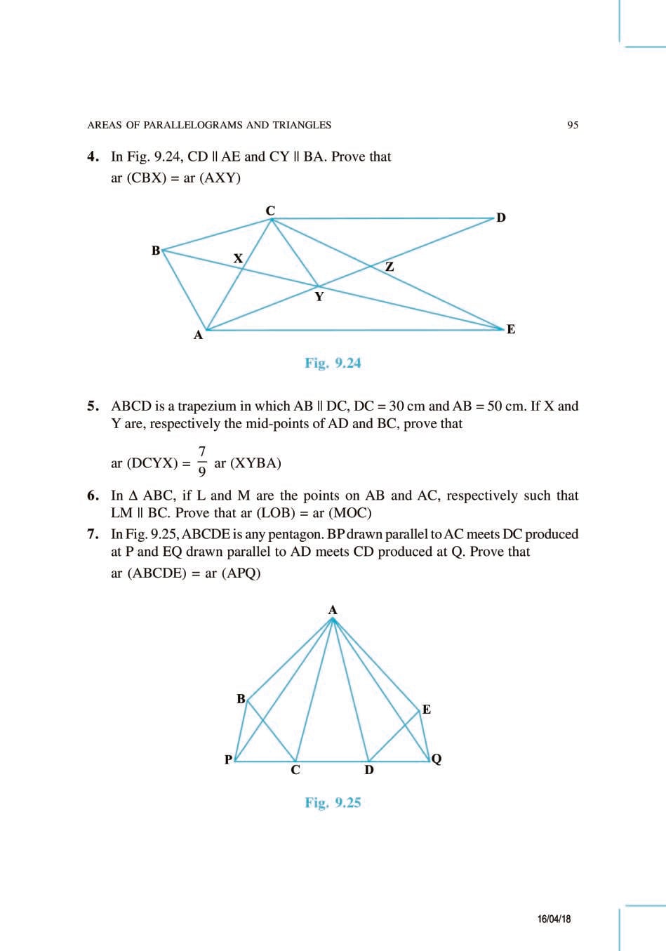 NCERT Exemplar Class 9 Maths Unit 9 Areas of Parallelograms and Triangles
