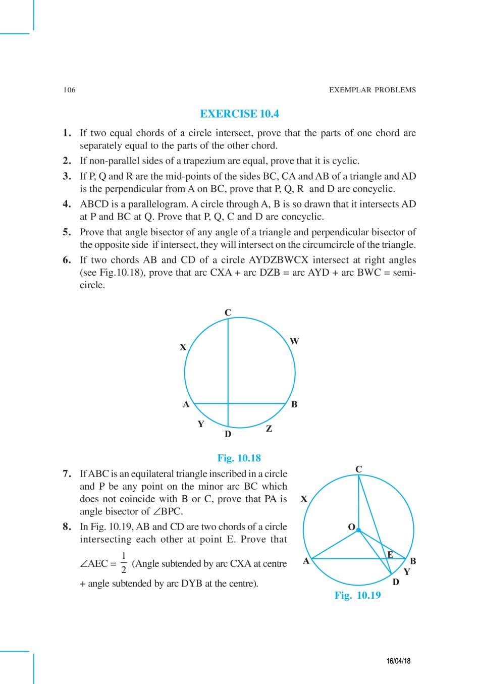 NCERT Exemplar Class 9 Maths Unit 10 Circles