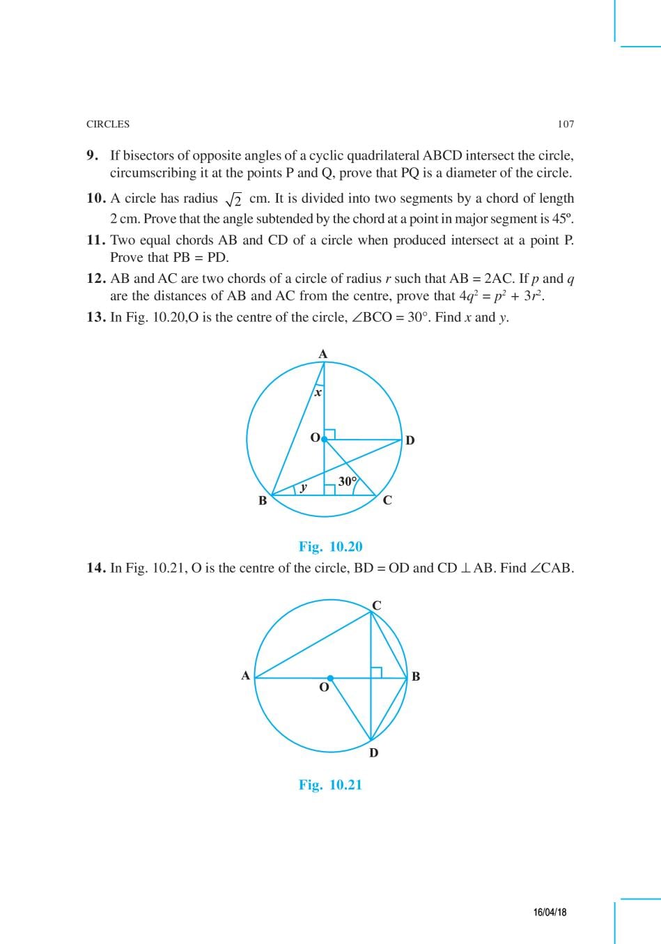 NCERT Exemplar Class 9 Maths Unit 10 Circles