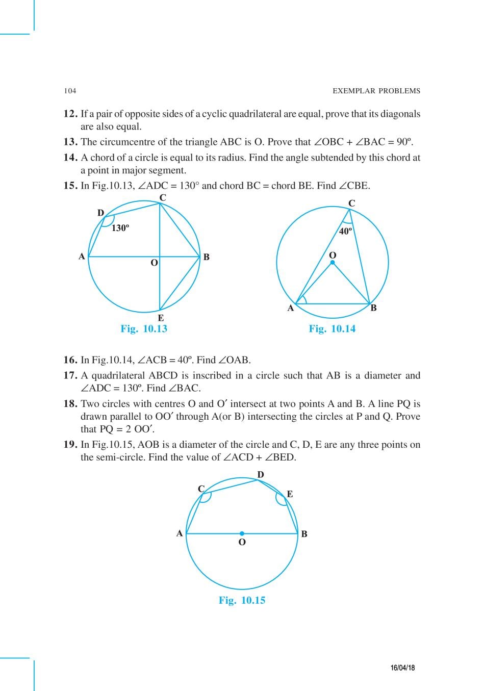 NCERT Exemplar Class 9 Maths Unit 10 Circles