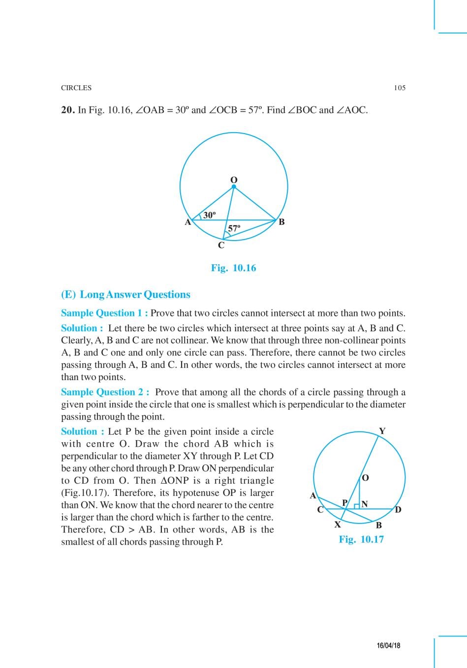 NCERT Exemplar Class 9 Maths Unit 10 Circles