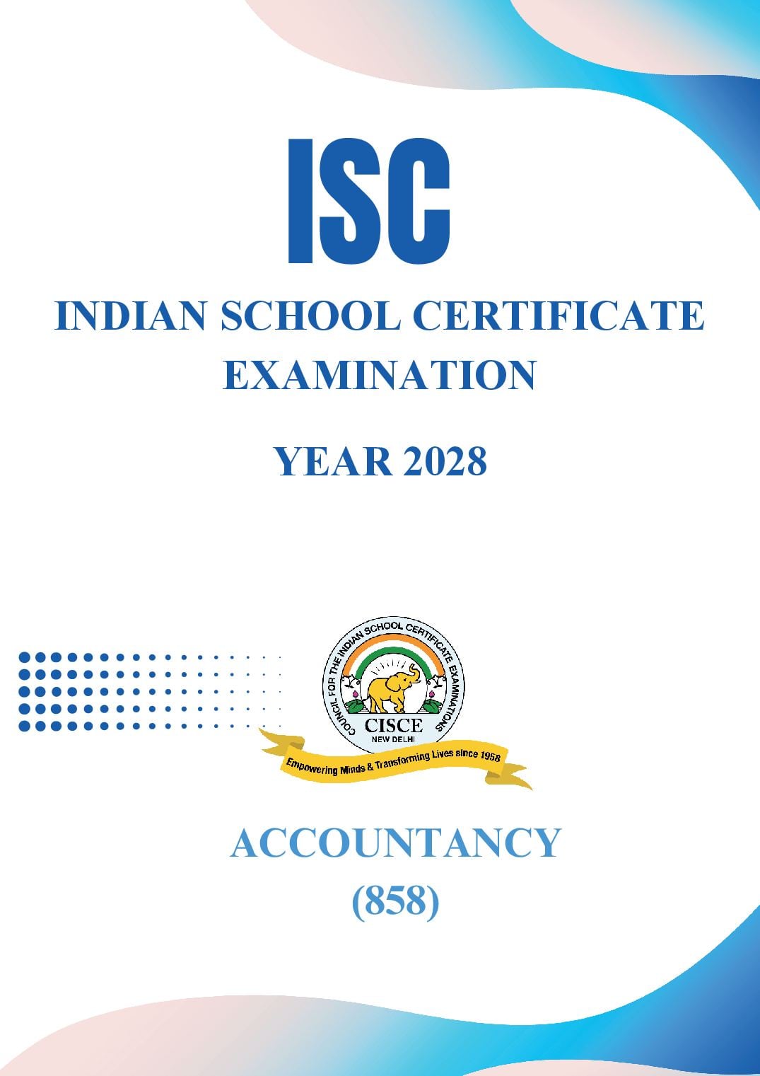 ISC Class 11 Syllabus 2028 Accountancy - Page 1 of 10