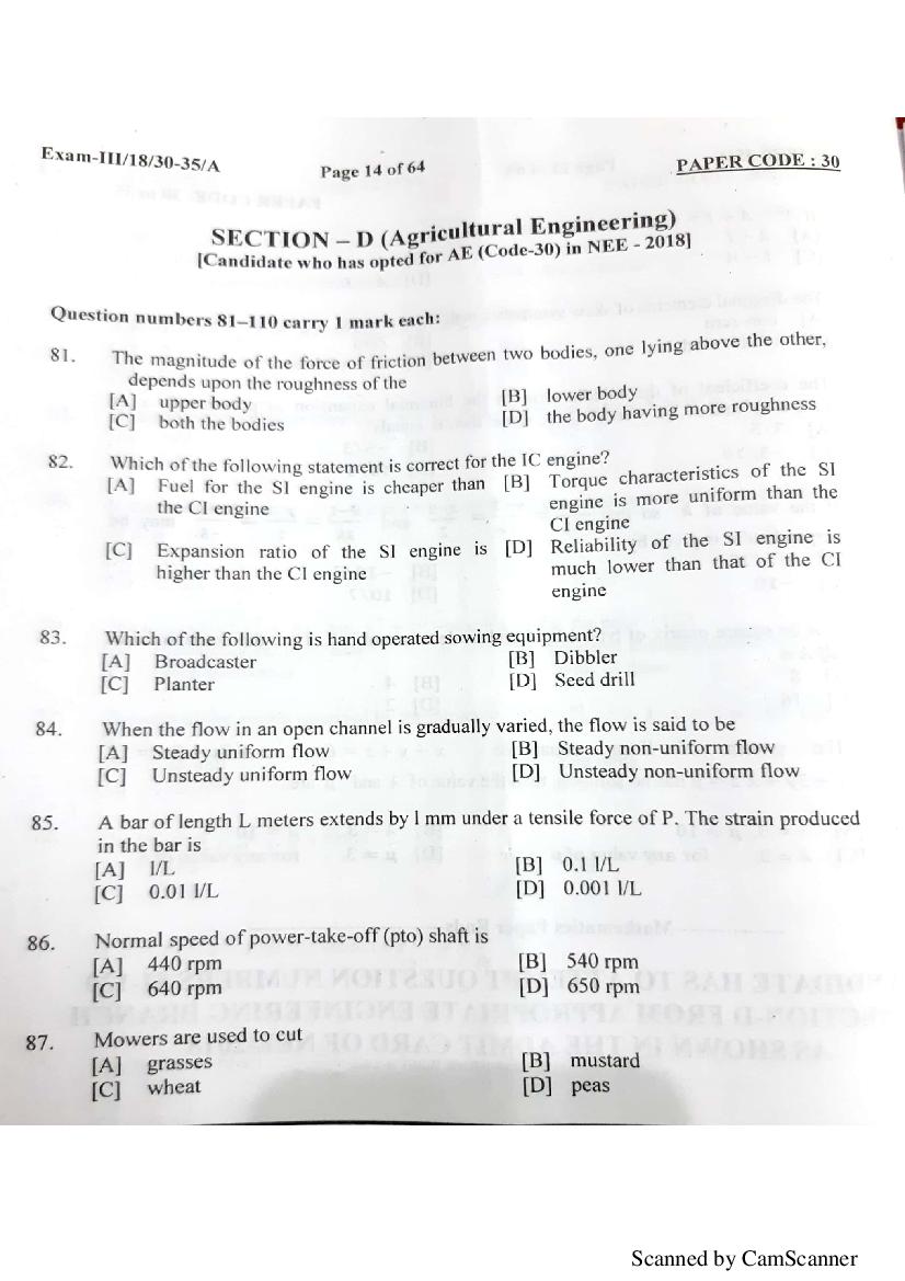 NERIST NEE 2018 Question Paper PDF (NEE-III, Free)