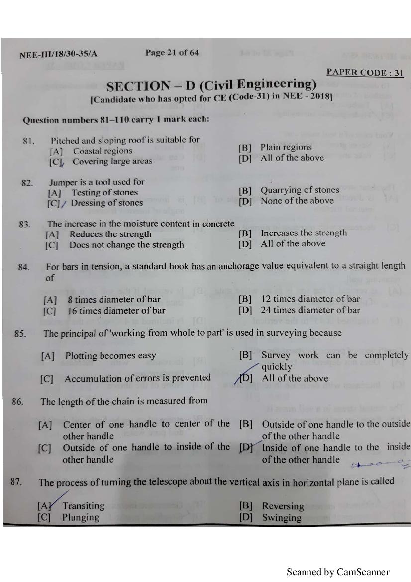 NERIST NEE 2018 Question Paper PDF (NEE-III, Free)