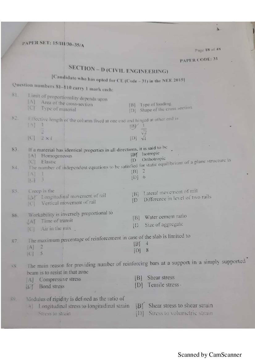 NERIST NEE 2018 Question Paper PDF (NEE-III, Free)