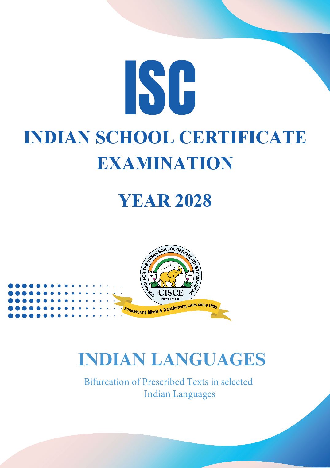 ISC Class 11 Syllabus 2028 Indian Languages - Page 1 of 8