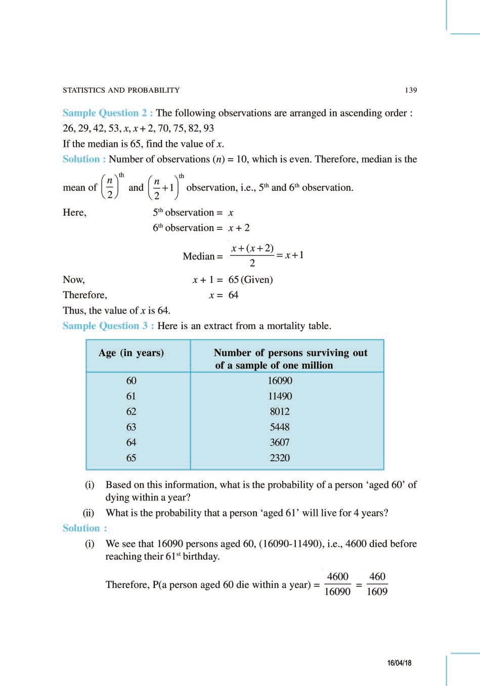 NCERT Exemplar Class 9 Maths Unit 14 Statistics and Probability