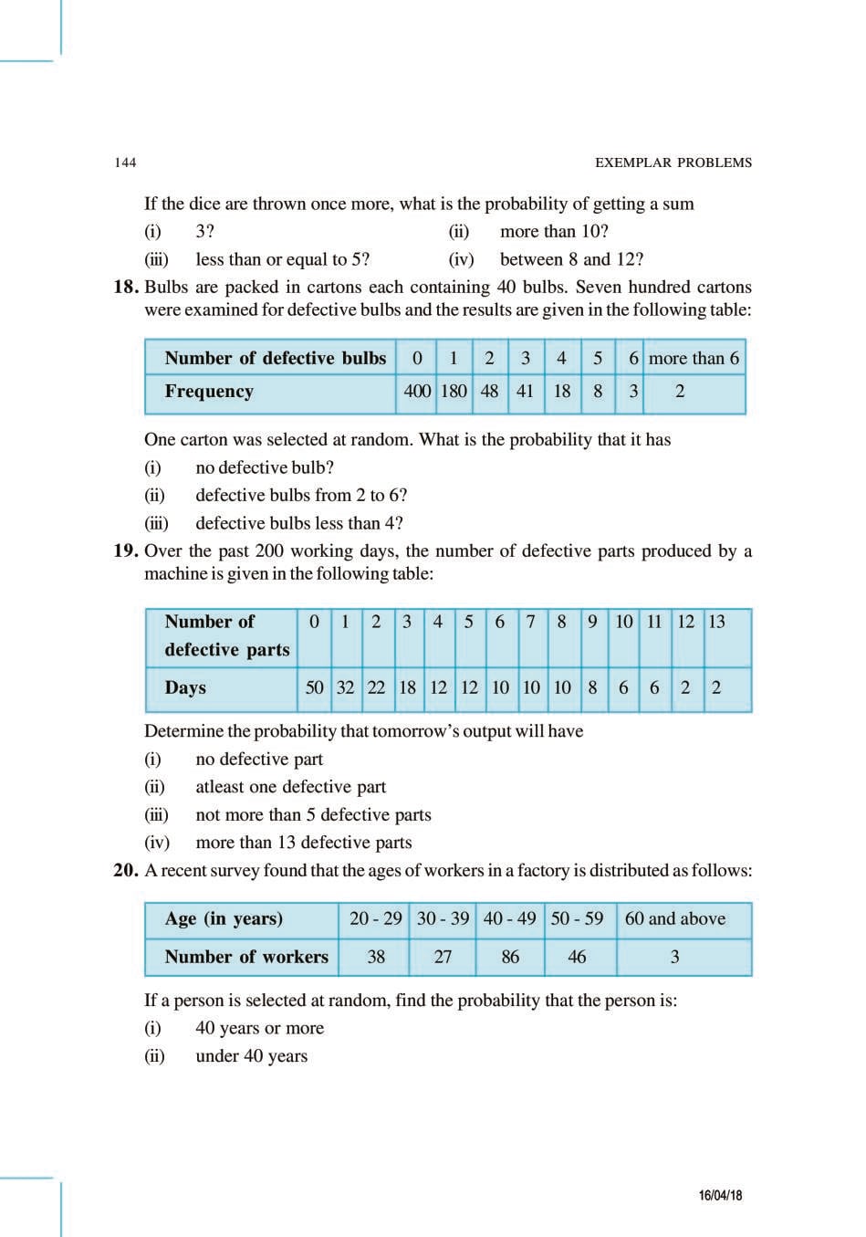 NCERT Exemplar Class 9 Maths Unit 14 Statistics and Probability
