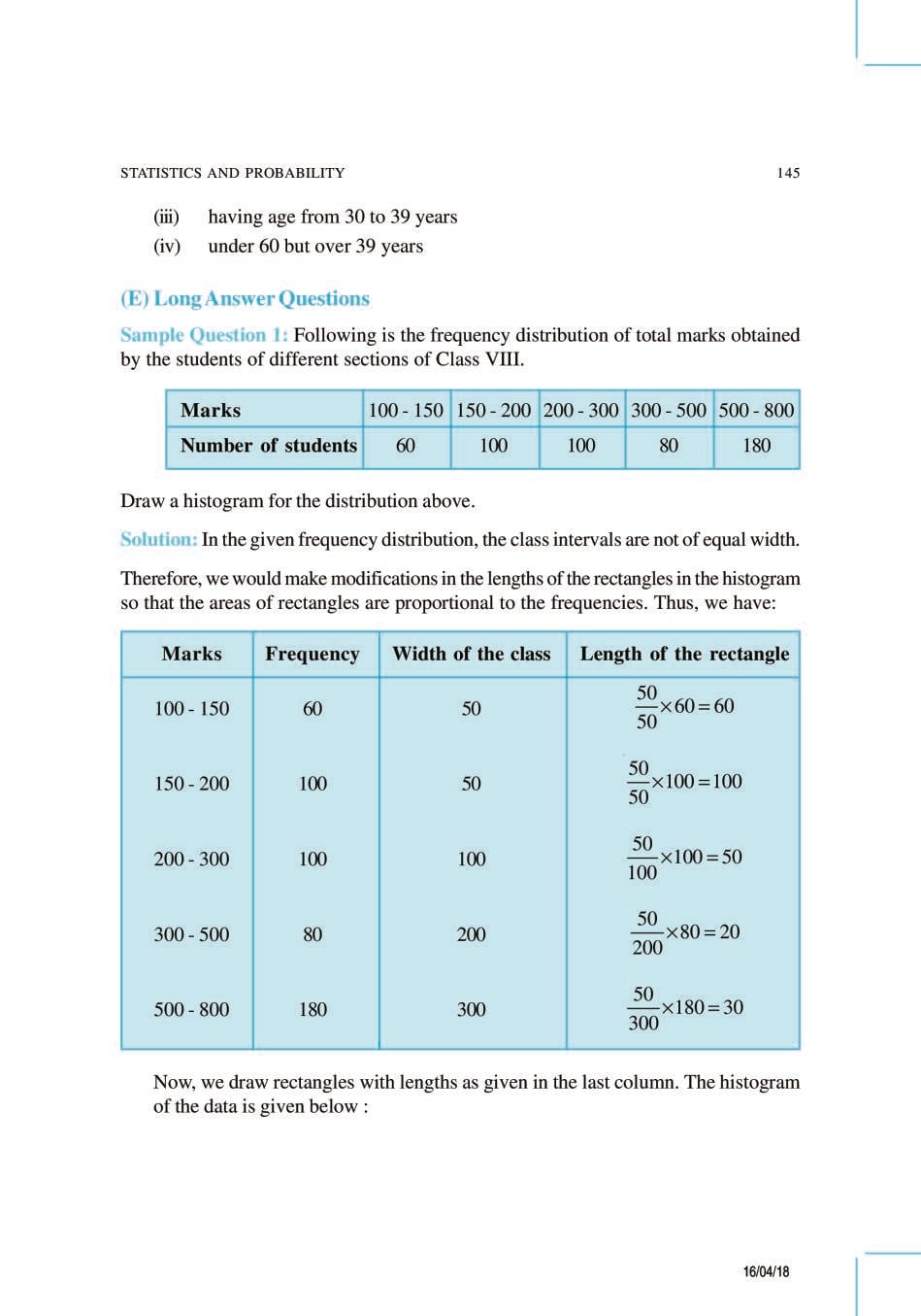 NCERT Exemplar Class 9 Maths Unit 14 Statistics and Probability