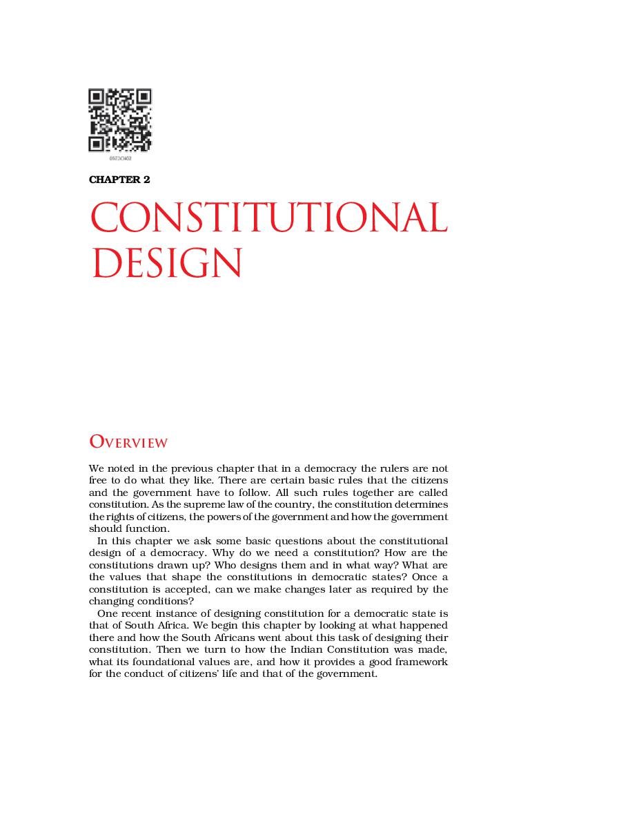 NCERT Book Class 9 Social Science (Civics) Chapter 2 Constitutional Design - Page 1