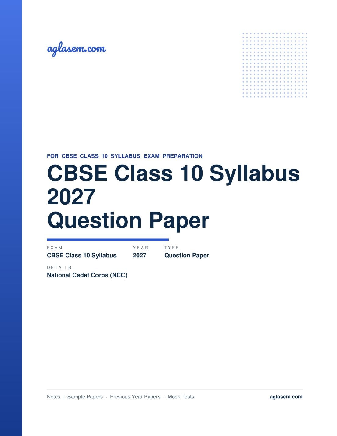 CBSE Class 10 Syllabus 2027 National Cadet Corps (NCC) - Page 1 of 5