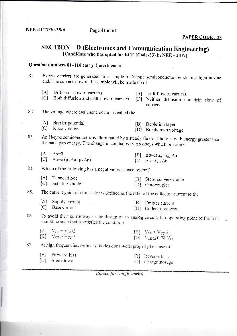 NERIST NEE 2017 Question Paper PDF (NEE-III, Free)