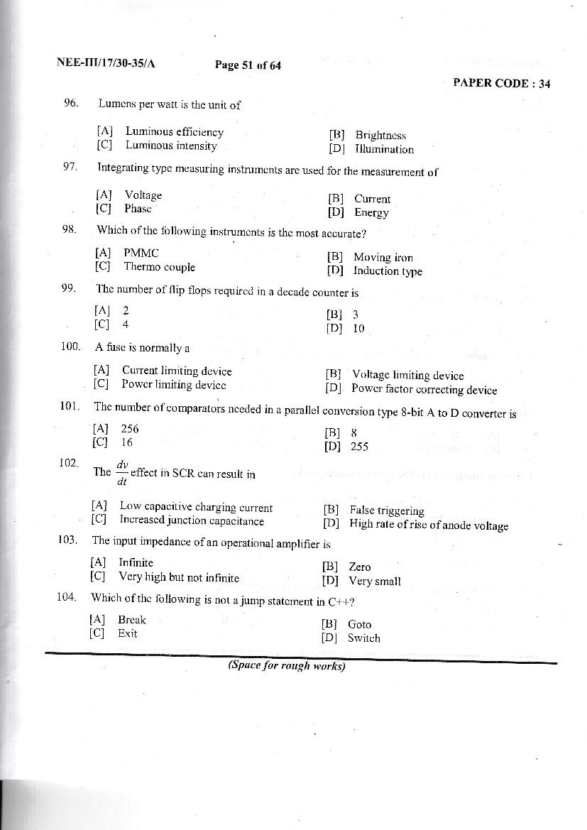 NERIST NEE 2017 Question Paper PDF (NEE-III, Free)
