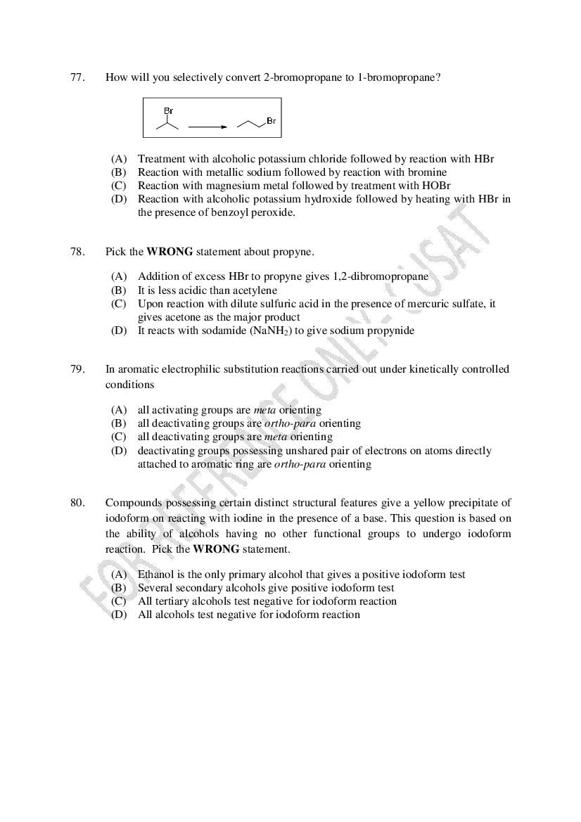 CUSAT CAT 2022 Question Papers PDF (B.Tech Shifts 1 to 4, 37 Papers)