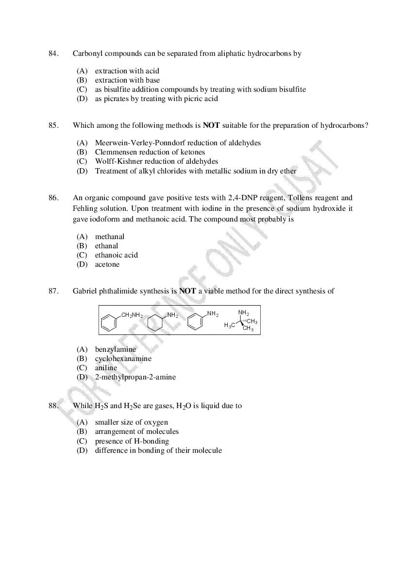 CUSAT CAT 2022 Question Papers PDF (B.Tech Shifts 1 to 4, 37 Papers)