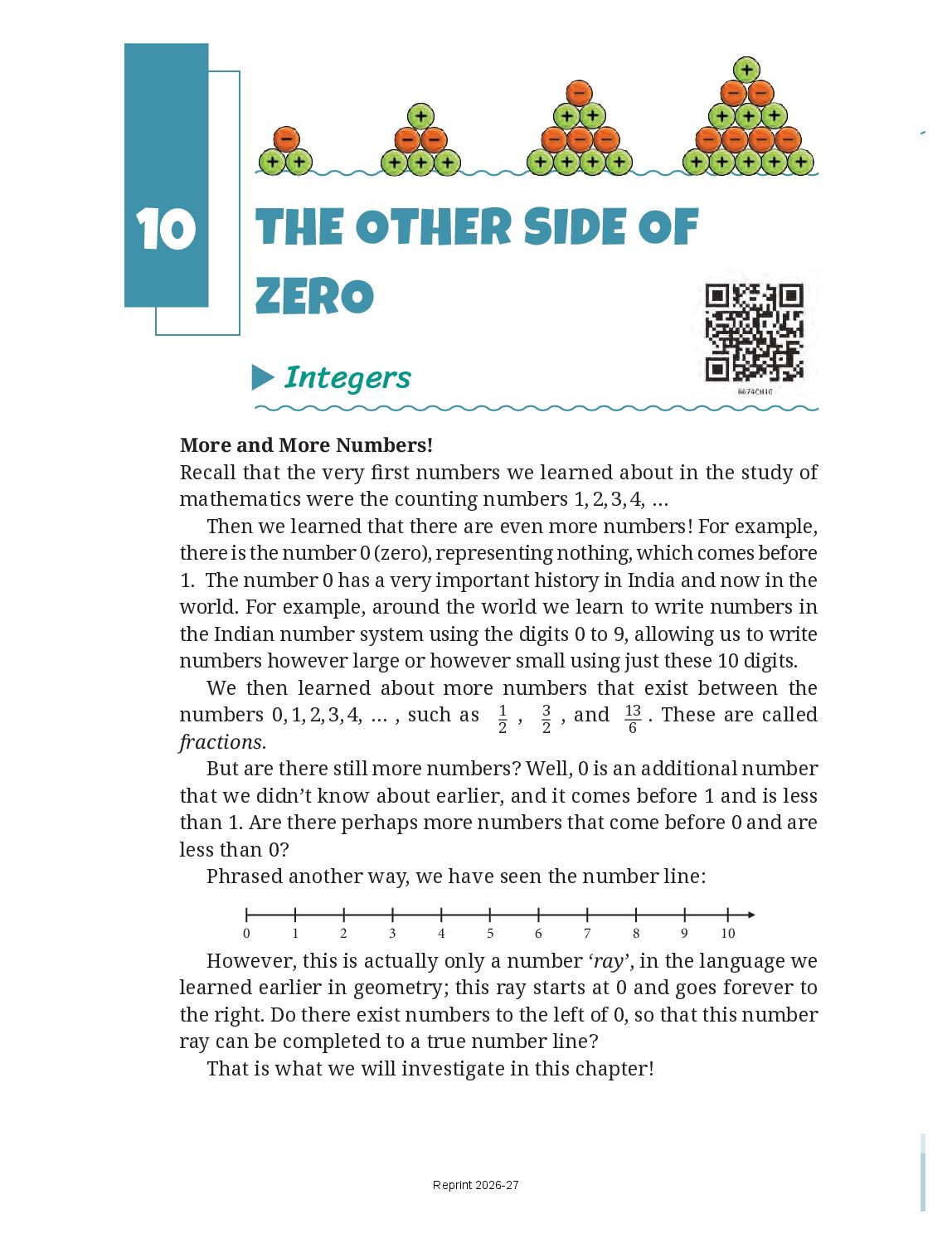 NCERT Book Class 6 Mathematics Chapter 10 The Other Side of Zero - Page 1 of 56