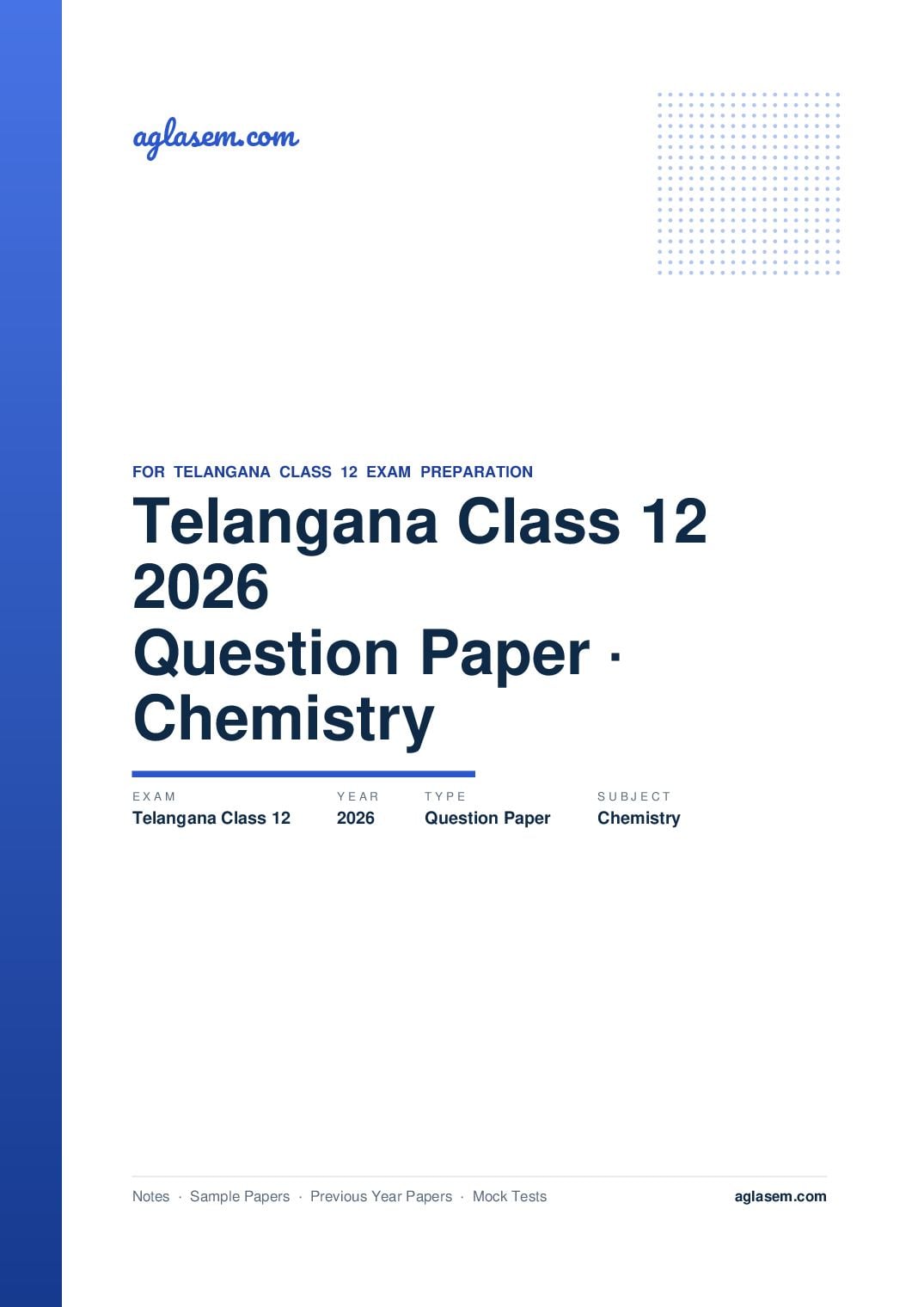 Telangana Class 12 Question Paper 2026 Chemistry - Page 1 of 3