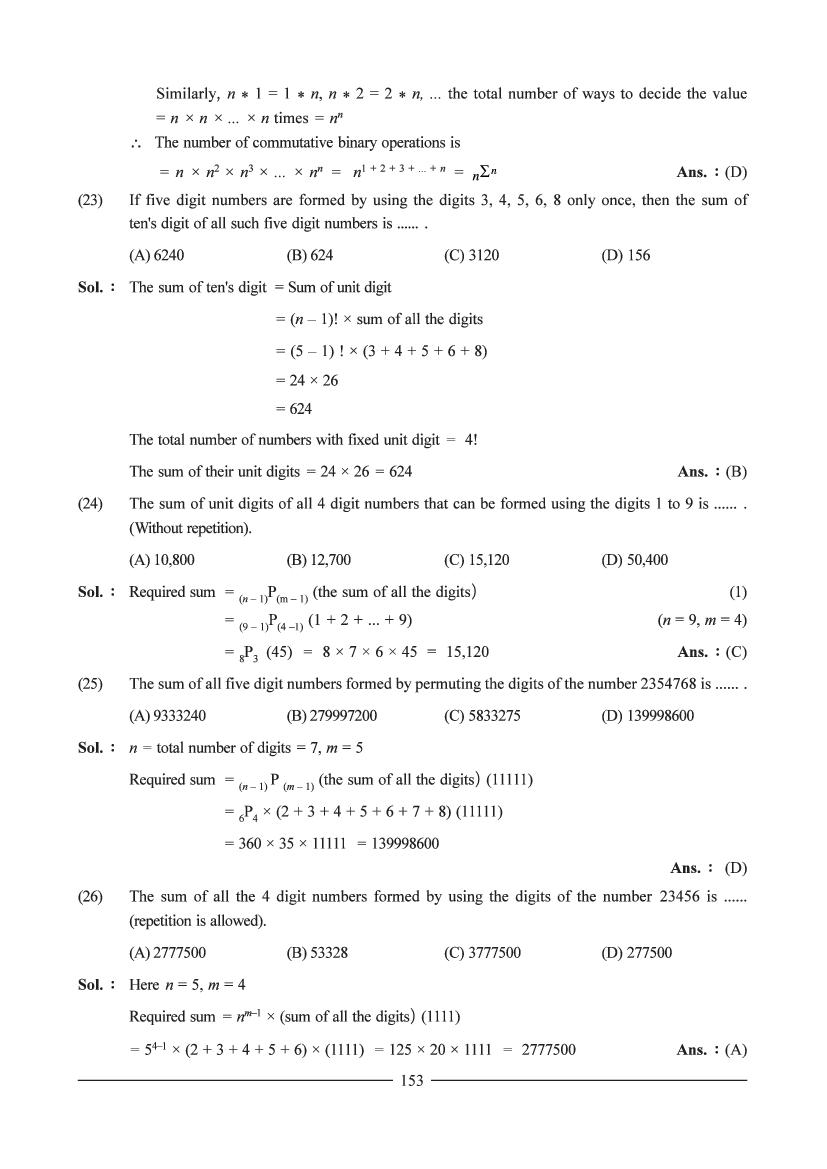 JEE Maths Question Bank for Permutation and Combination