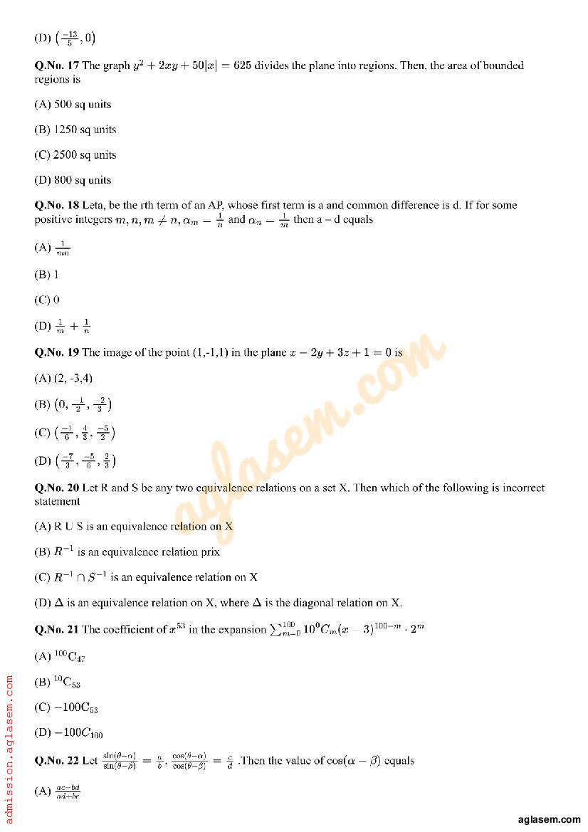 AMUEEE 2019 Question Paper PDF (Free Download)