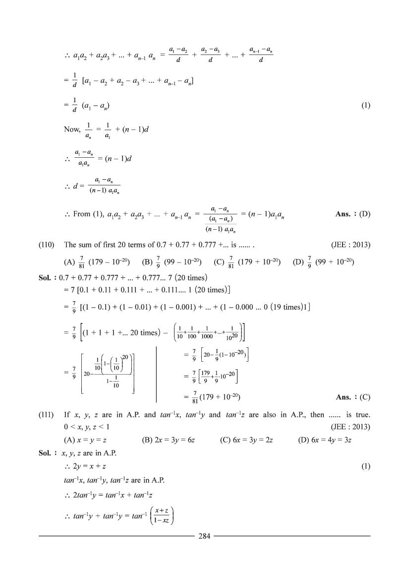 JEE Maths Question Bank for Sequence & Series