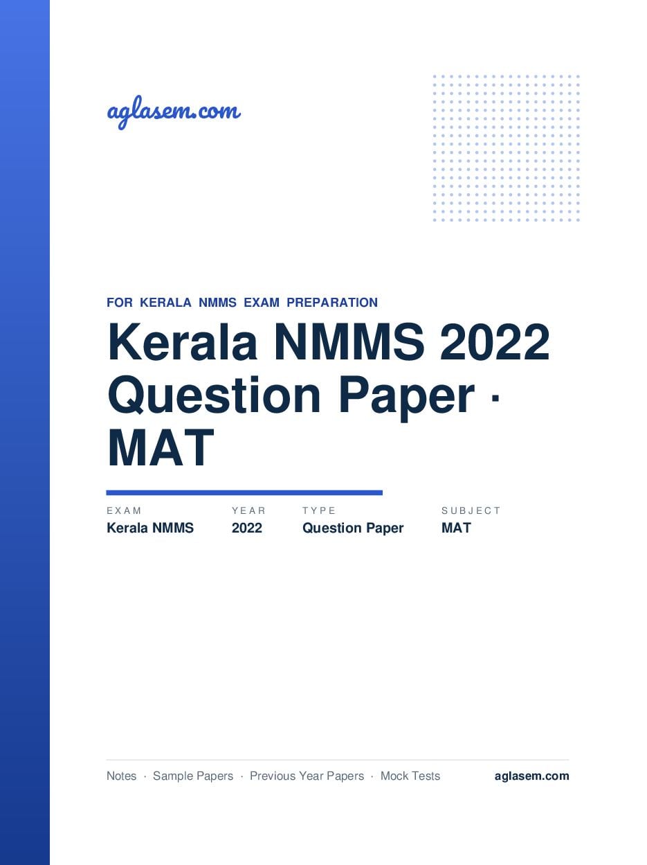 Kerala NMMS Question Paper 2022 MAT - Page 1 of 23