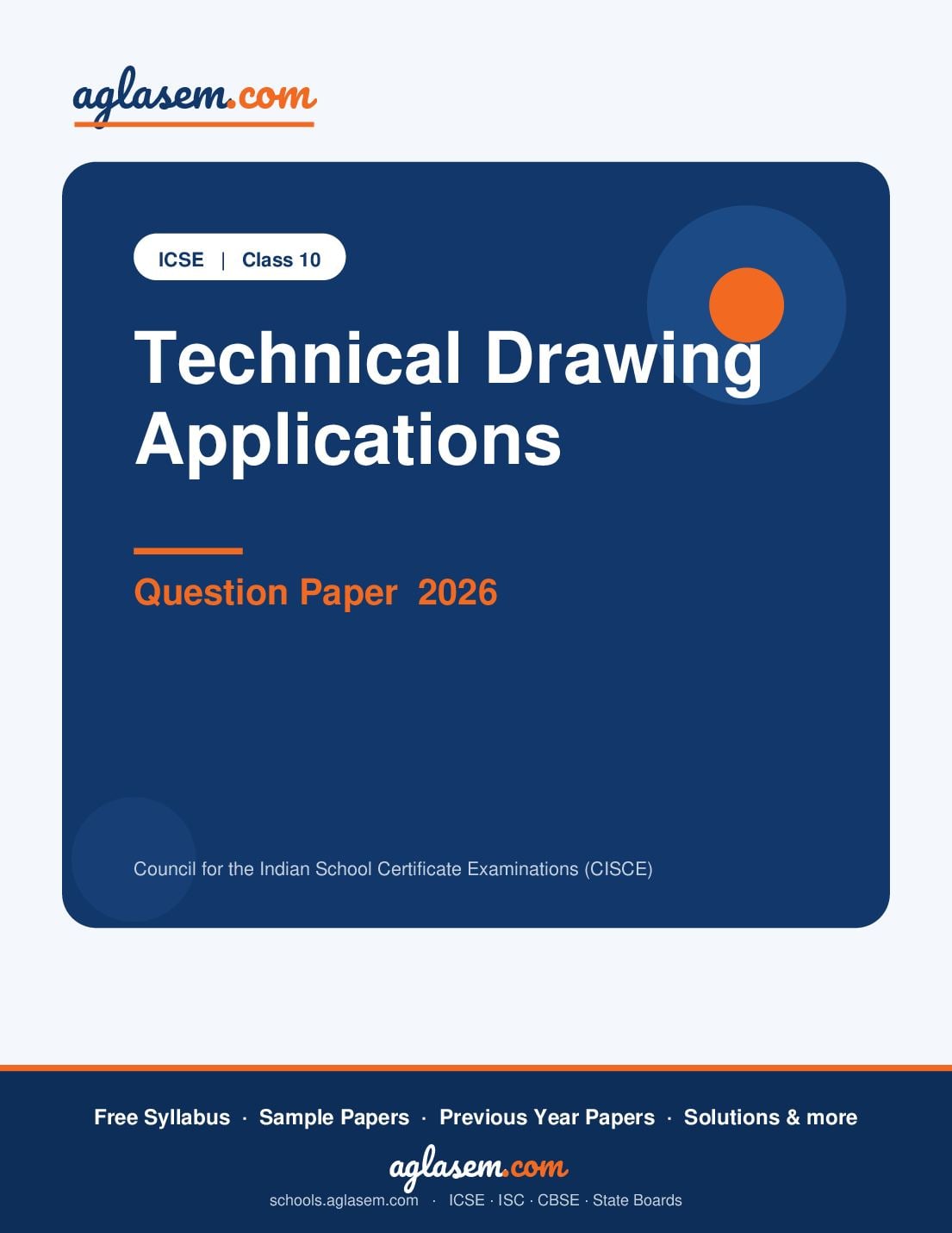 ICSE Class 10 Question Paper 2026 Technical Drawing Applications - Page 1 of 8