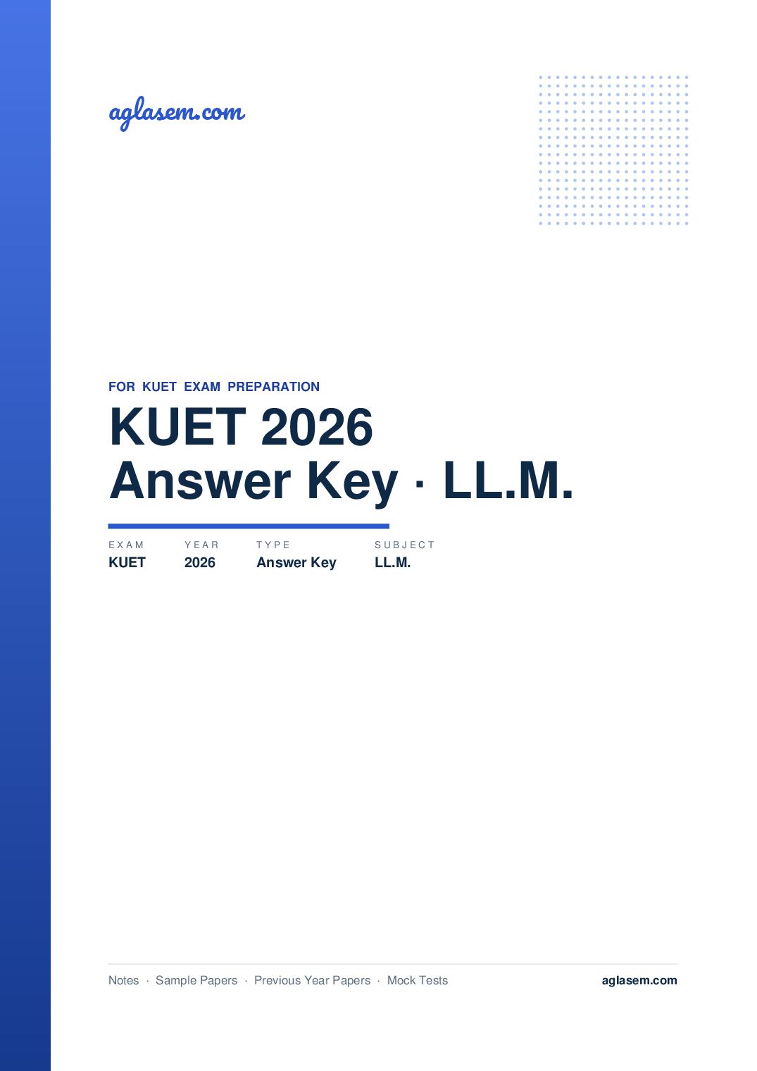 KUET 2026 Answer Key LL.M. - Page 1 of 6
