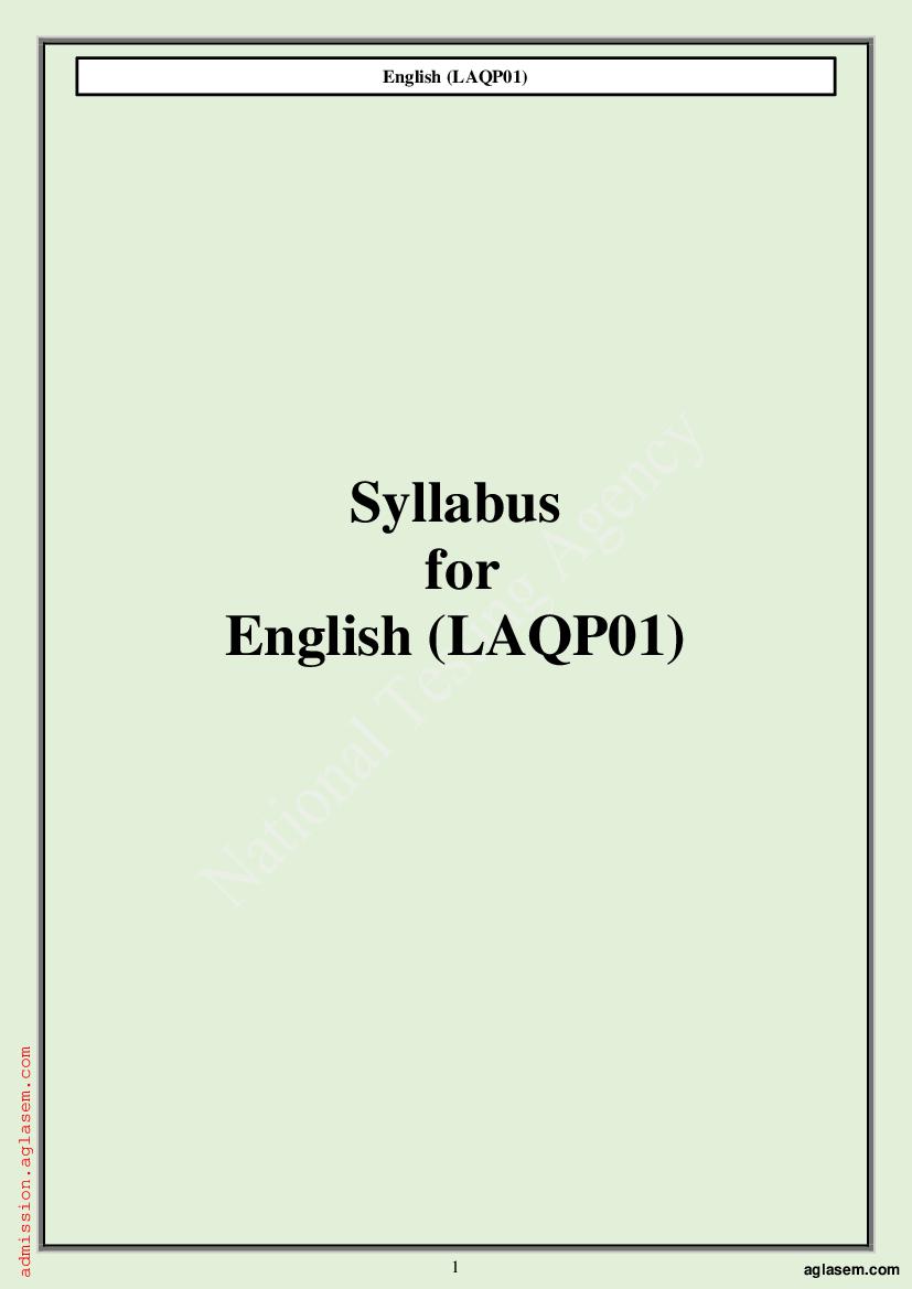 CUET  PG 2023 Syllabus Languages - Page 1