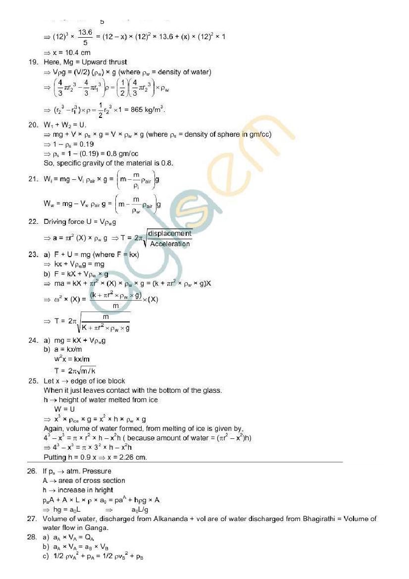 HC Verma Solutions: Chapter 13 – Fluid Mechanics