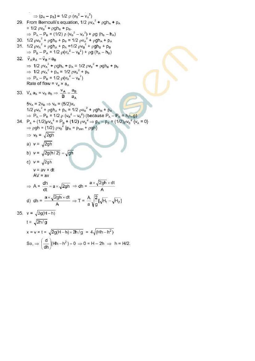 HC Verma Solutions: Chapter 13 – Fluid Mechanics