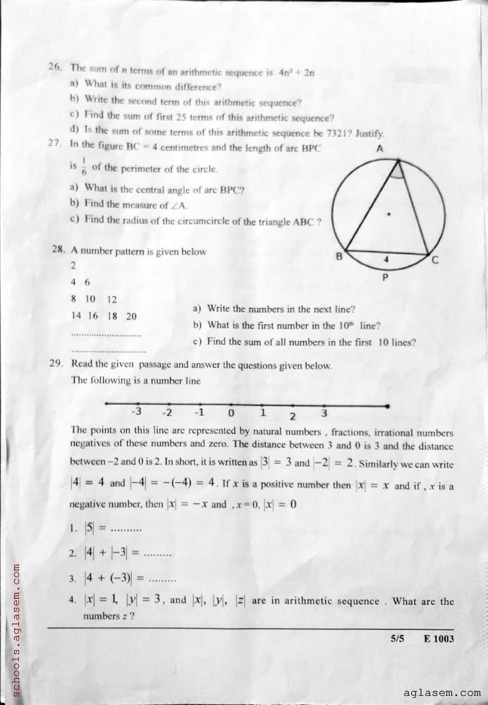 Class 10 Maths Onam Exam Question Paper 2024 (PDF) | Kerala Std 10 ...