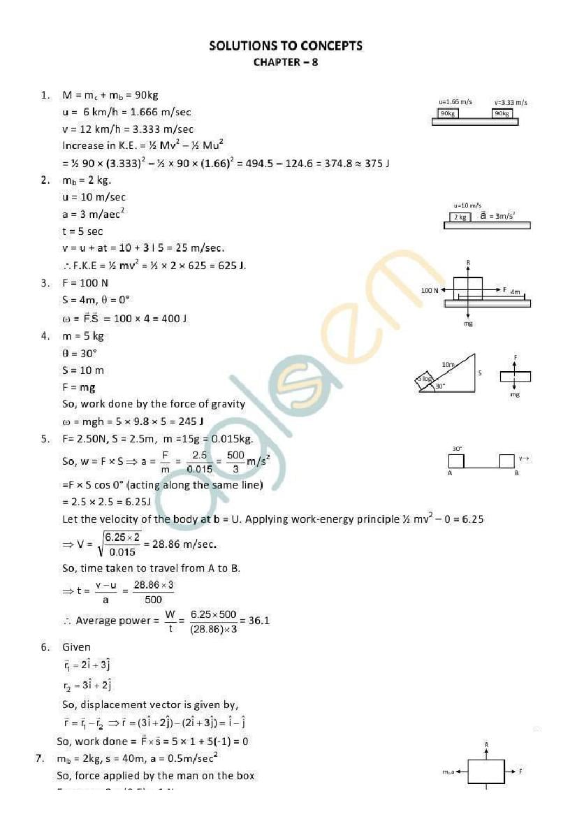 HC Verma Solutions Chapter 8 Work and Energy - Page 1